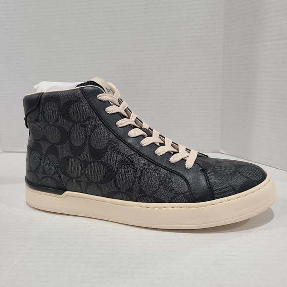 Coach black leather high tops Brand new Size 10.5D with OG box - Picture 1 of 7
